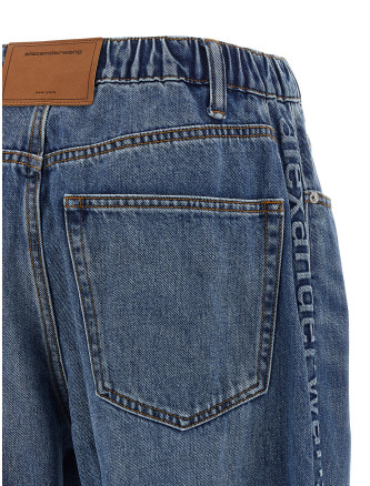 Embossed logo jeans #