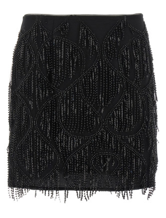 Beaded fringed skirt