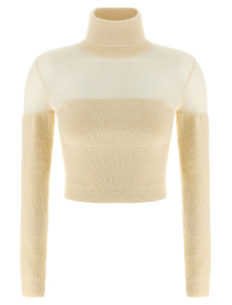 Brushed insert turtleneck sweater