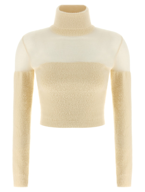 Brushed insert turtleneck sweater #1