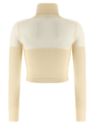 Brushed insert turtleneck sweater #