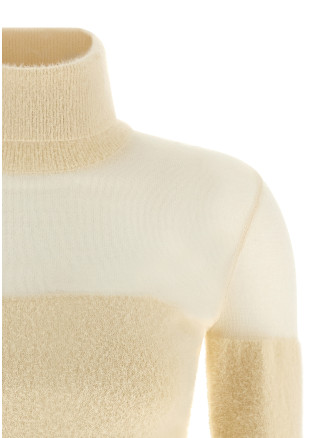 Brushed insert turtleneck sweater #