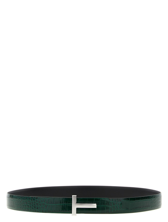 Reversible crocodile leather belt #1