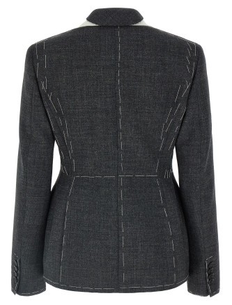 Embroidered canvas blazer #