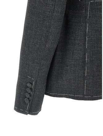 Embroidered canvas blazer #