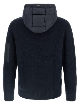 Bi-material down jacket #