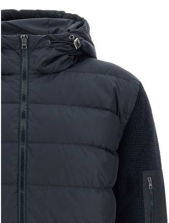 Bi-material down jacket #