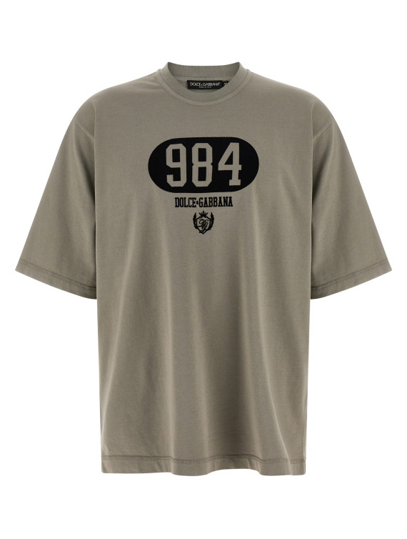 Flocked print T-shirt #1