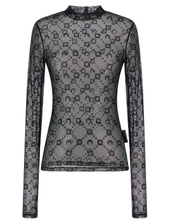 Flocked Moonogram top