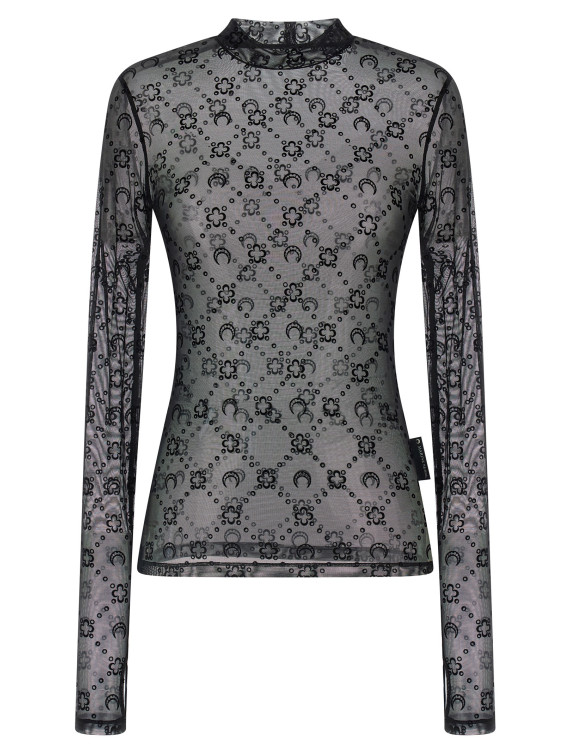 Flocked Moonogram top #1