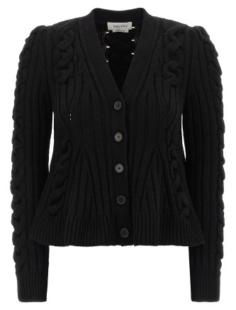 Braided wool cardigan