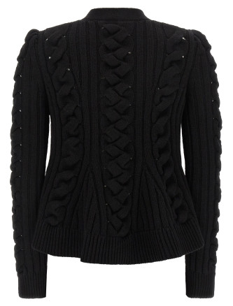 Braided wool cardigan #