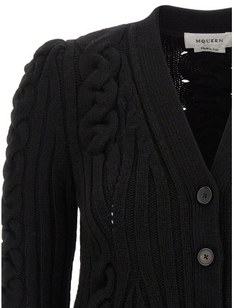 Braided wool cardigan #