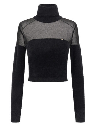 Brushed insert turtleneck sweater