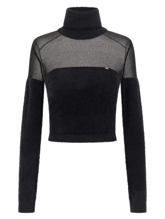 Brushed insert turtleneck sweater #1