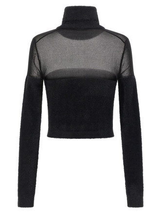 Brushed insert turtleneck sweater #