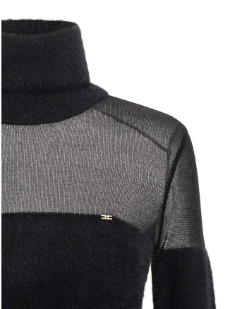 Brushed insert turtleneck sweater #