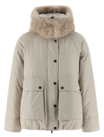 Cashmere neck down jacket