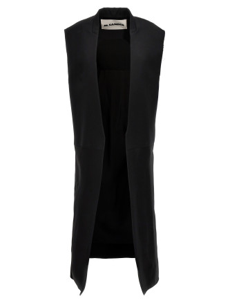 Two-material long vest