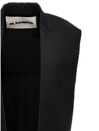 Two-material long vest #