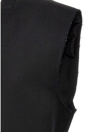 Two-material long vest #