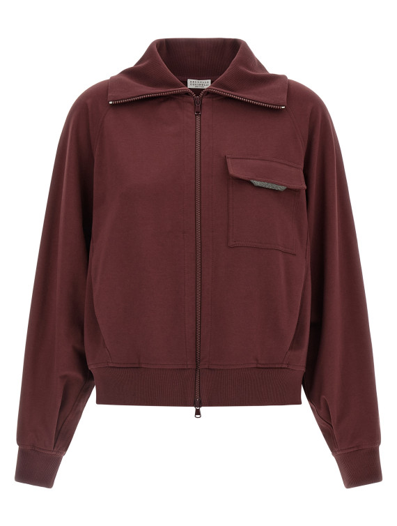 'Shiny Flap Detail' sweatshirt #1