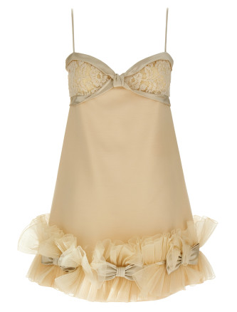 Valentino Garavani pleated ruffles dress