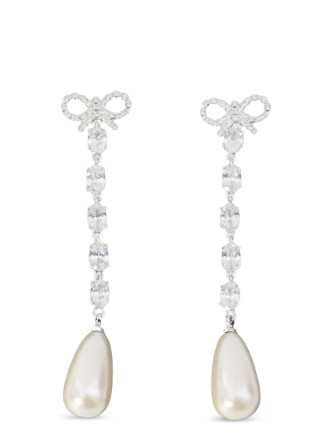 'Bow Pearl Droplet' earrings #