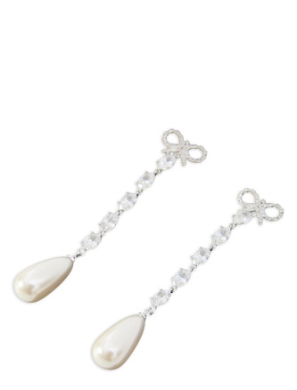 'Bow Pearl Droplet' earrings