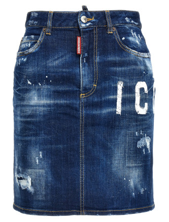 'Icon Spray' denim skirt
