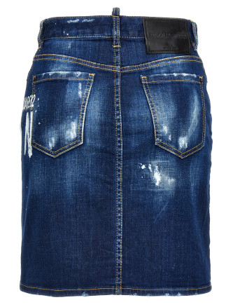 'Icon Spray' denim skirt #