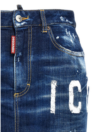 'Icon Spray' denim skirt #