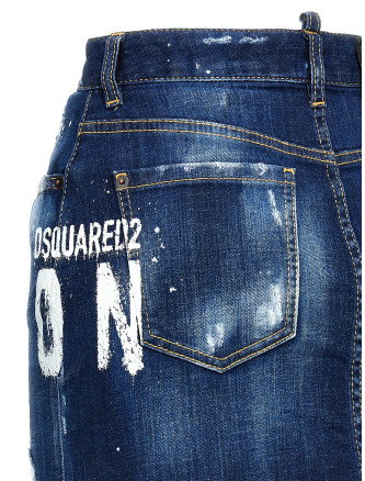 'Icon Spray' denim skirt #