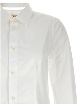 Cut-out collar shirt #