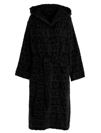 Sequin logo bathrobe