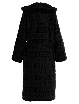 Sequin logo bathrobe #