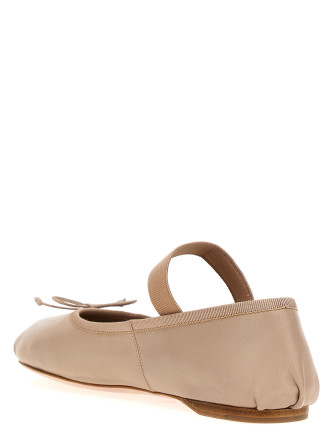 Logo leather ballet flats #