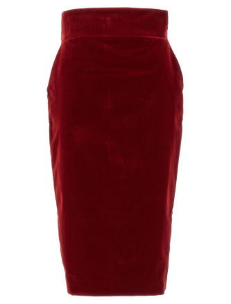 Velvet midi skirt