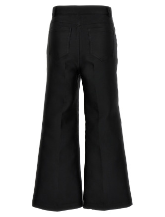 Cropped silk blend pants #