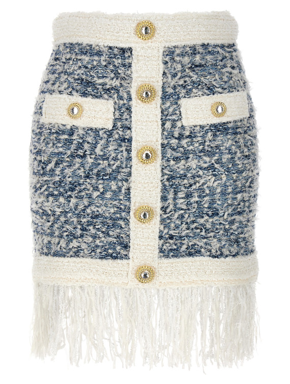 Fringed tweed skirt #1