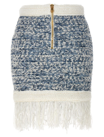 Fringed tweed skirt #