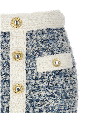 Fringed tweed skirt #