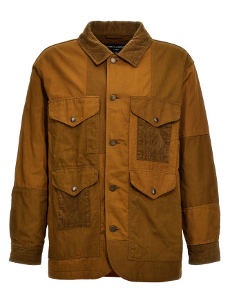 Ribbed velvet insert canvas jacket