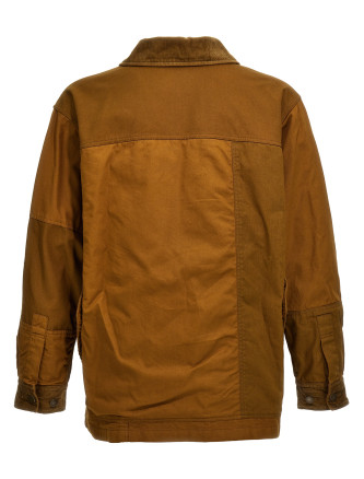 Ribbed velvet insert canvas jacket #