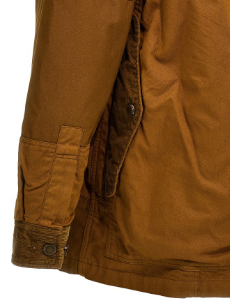 Ribbed velvet insert canvas jacket #