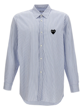 Logo patch striped shirt
