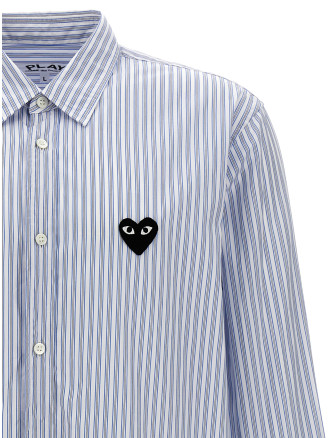 Logo patch striped shirt #