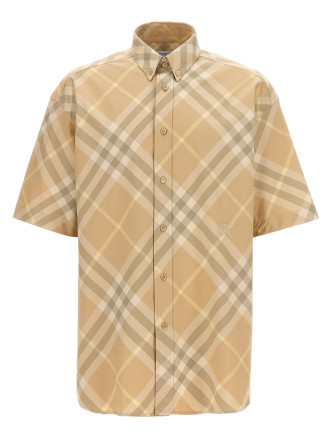 Logo embroidery check shirt