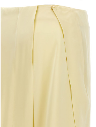 Satin skirt with side slit #