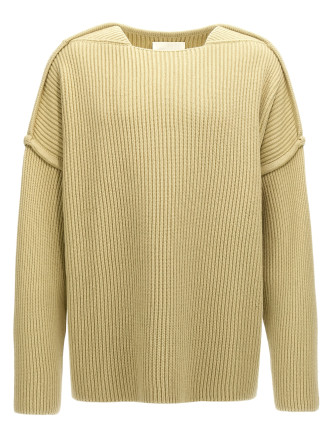 Geometric neckline sweater